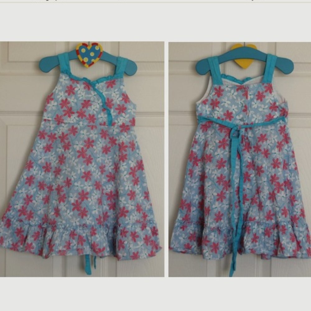 Laura Ashley, Girls Size 4T, Summer Flower Dress, 100% Cotton